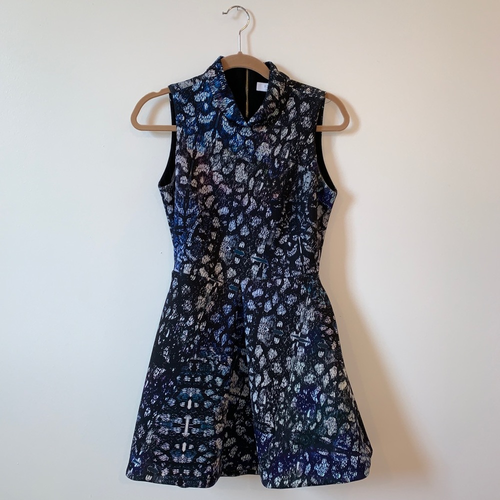 MIDNIGHT BLUE PATTERN COCKTAIL DRESS SIZE S